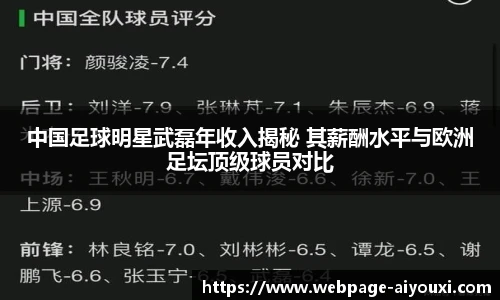 中国足球明星武磊年收入揭秘 其薪酬水平与欧洲足坛顶级球员对比